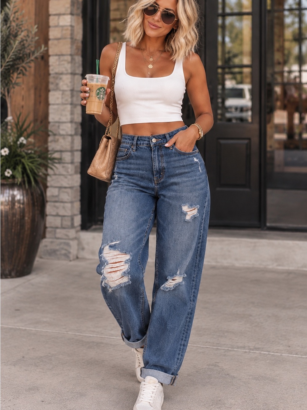 Flying Monkey Medium Blue Distressed Boot Cut Jeans